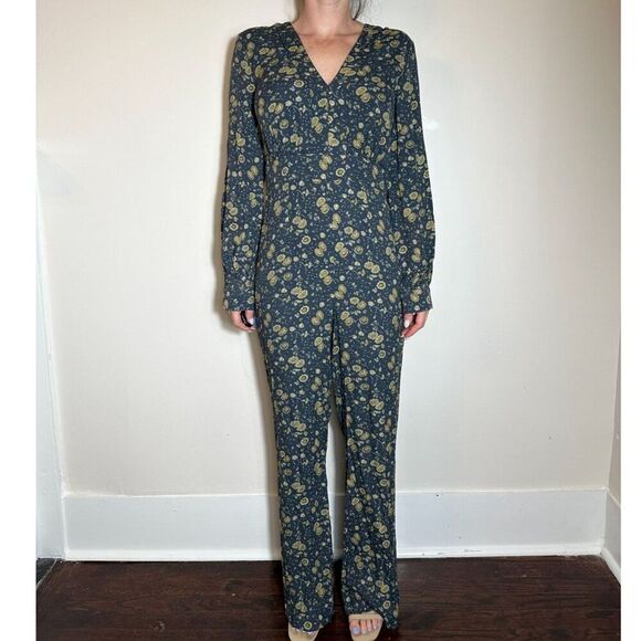 Free People Floral Patterned Jumpsuit Size 8 - Picture 1 of 6